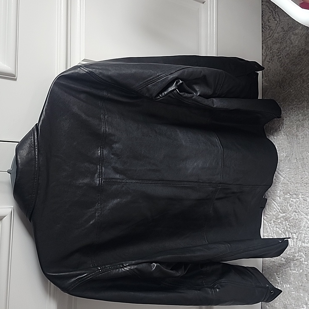 John Varvatos Black Leather Shirt Jacket - Picture 5 of 10